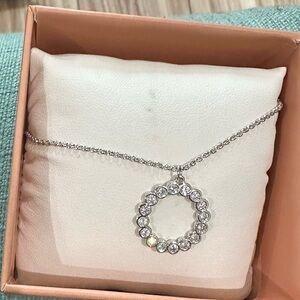 Kate Spade New York Women's Full Circle Mini Pendant Necklace Silver Round NEW